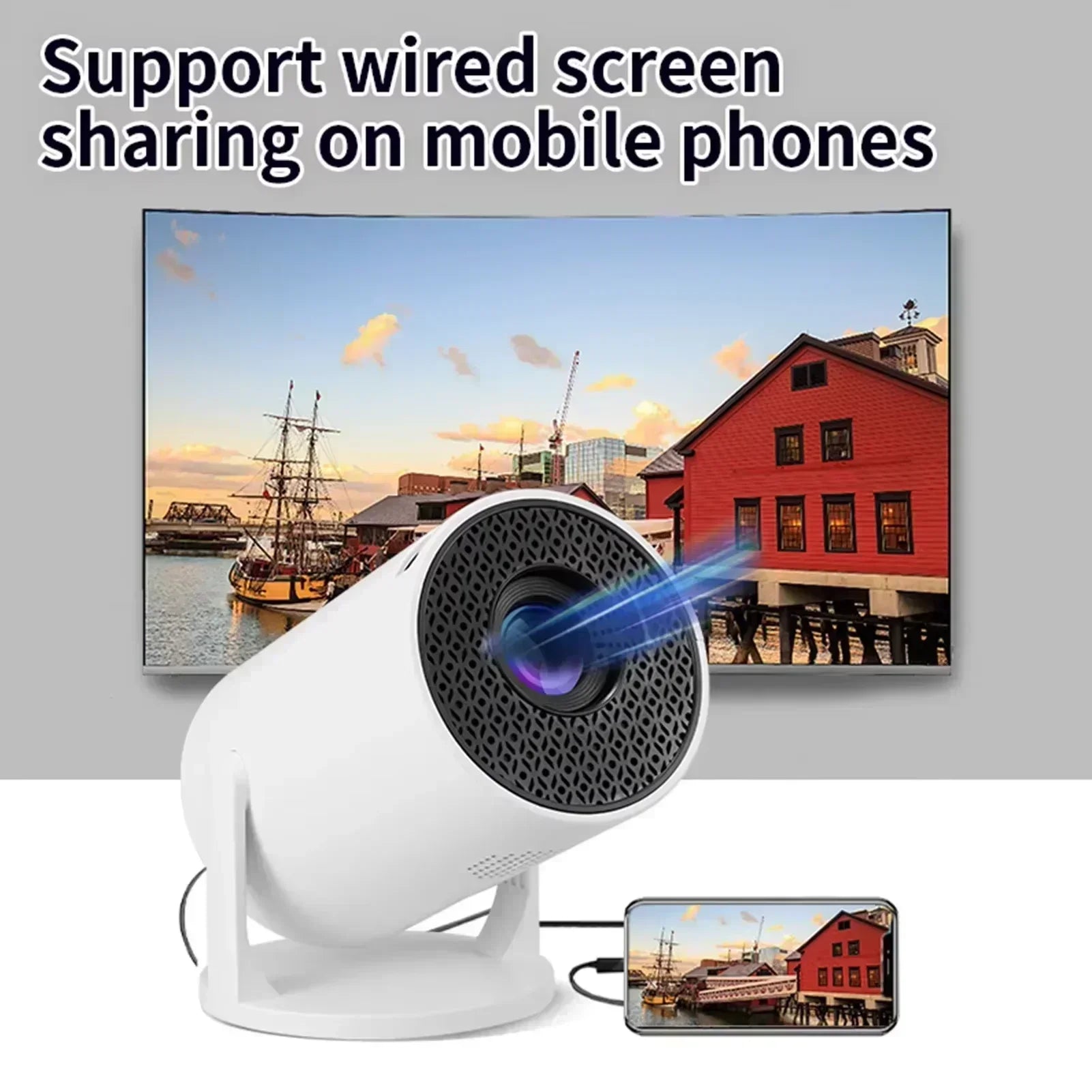 HY300 HiFi Projector 4K Android 11 Dual Wifi6.0 BT5.0 H713 280ANSI 720P Built-in Cinema Sound Speaker Protable Mini Projetor