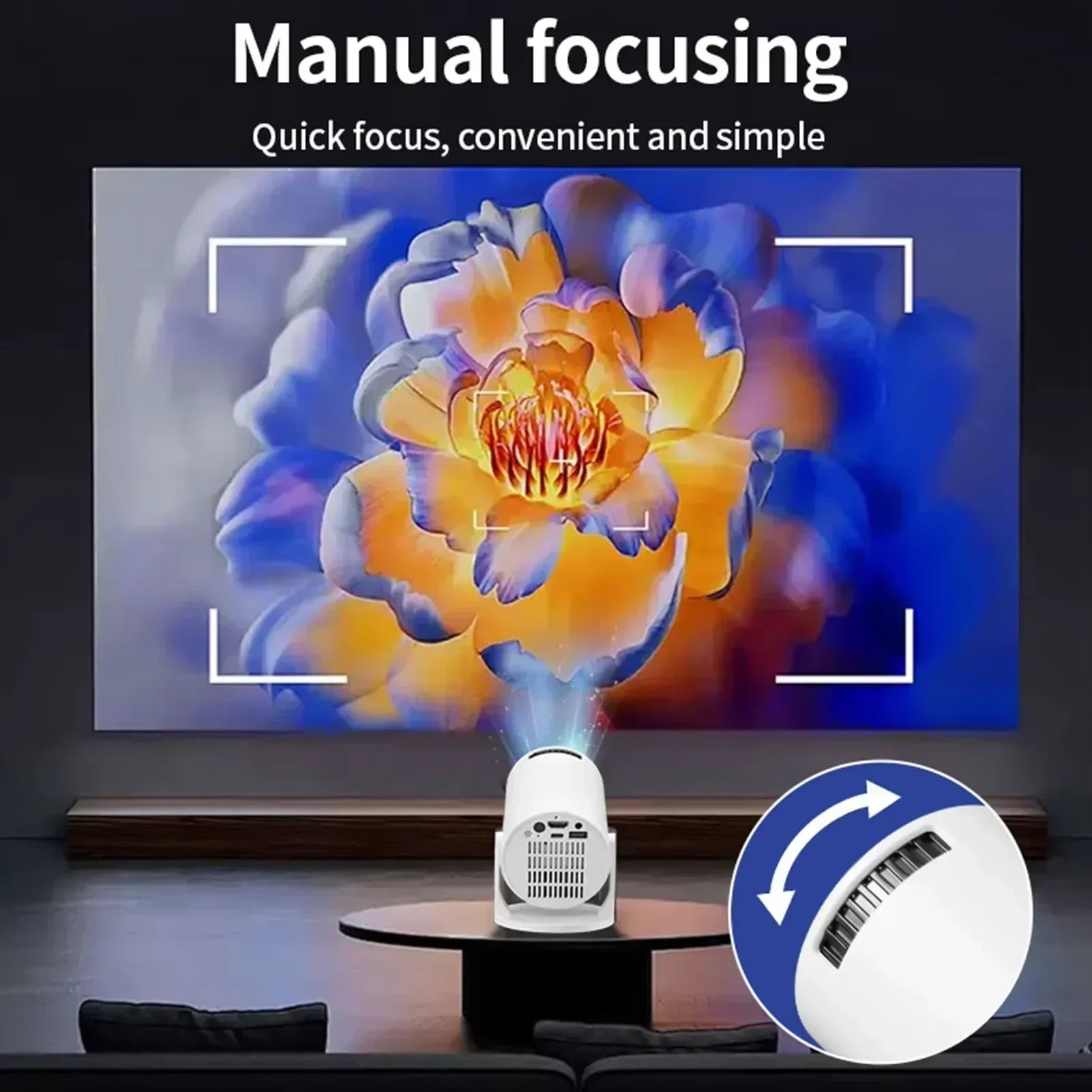 HY300 HiFi Projector 4K Android 11 Dual Wifi6.0 BT5.0 H713 280ANSI 720P Built-in Cinema Sound Speaker Protable Mini Projetor